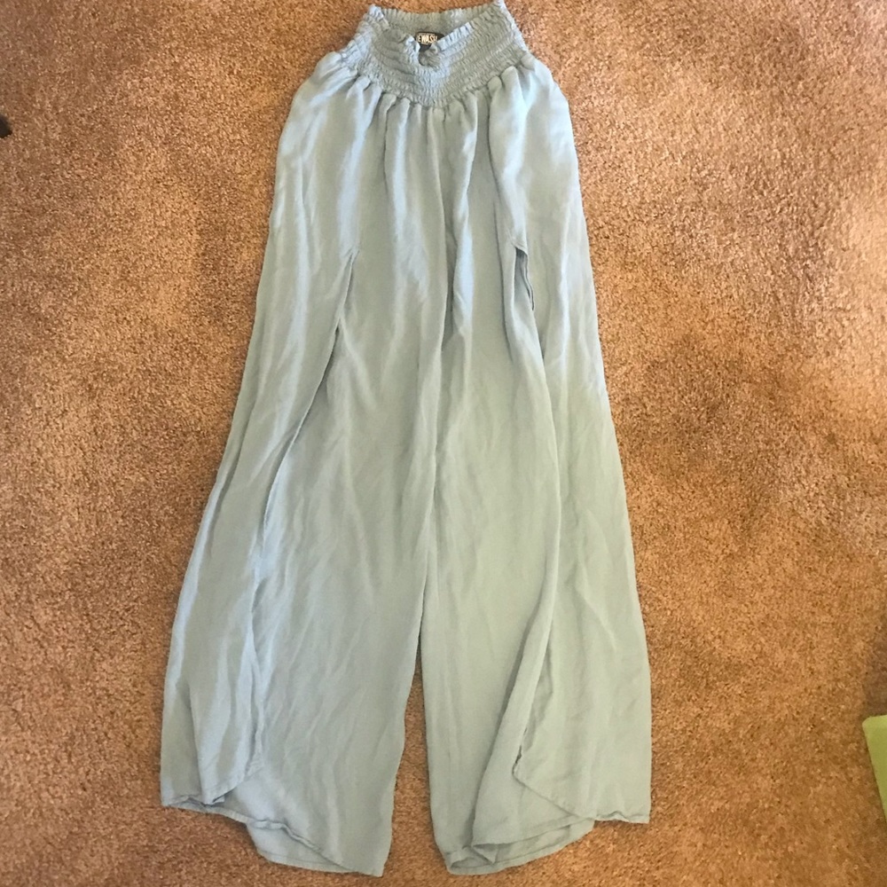 Blue Flowy Pants